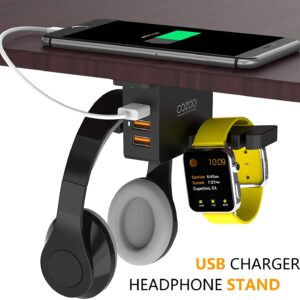 Headphone Stand with USB Charger COZOO Under Desk Headset Holder