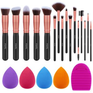 Syntus Makeup Brush Set, 16 Makeup Brushes & 4 Blender Sponge